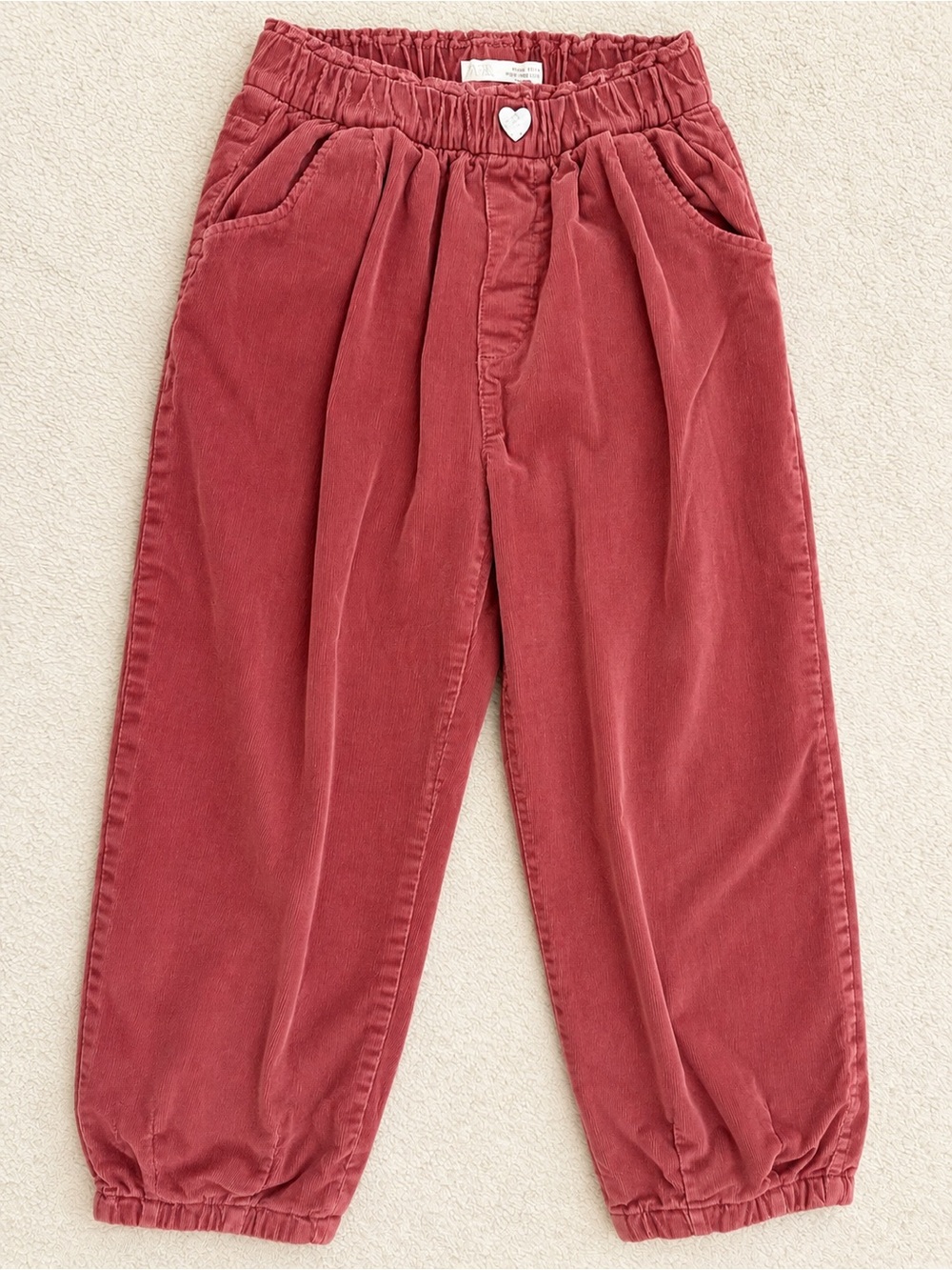Zara Rose Corduroy Elastic Waist Joggers